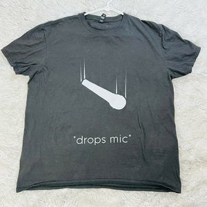 Mens Collectable Vintage Style Graphic Tee Drops Mic Hip Hop Tshirt Sz XL